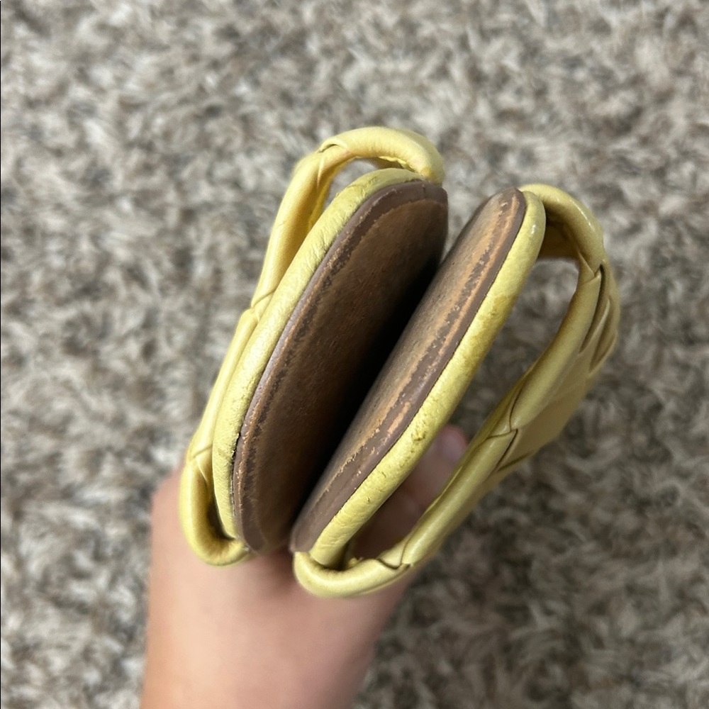 Silent D Anthropologie Ayda Yellow Leather Braided Slide Sandals Sz 37 - Picture 8 of 9